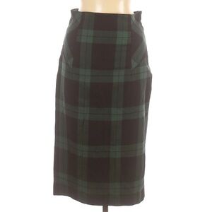 Vintage Diane Von Furstenberg Wool Plaid pencil skirt women’s Sz 8 green